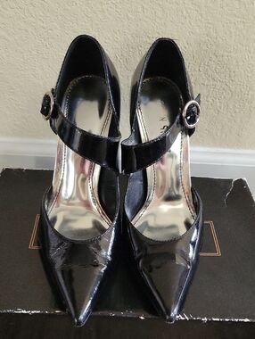 Vintage Colin Stuart For Victoria's Secret Patent Pointed-Toe Mary Jane Heels